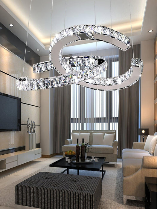 Modern Crystal Double C Chandelier - DWHOME