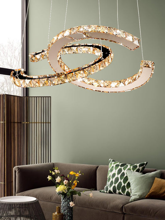 Modern Crystal Double C Chandelier - DWHOME