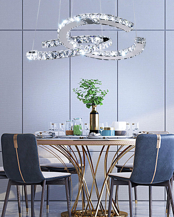 Modern Crystal Double C Chandelier - DWHOME