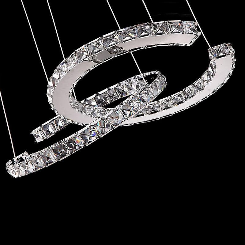 Modern Crystal Double C Chandelier-DWHOME