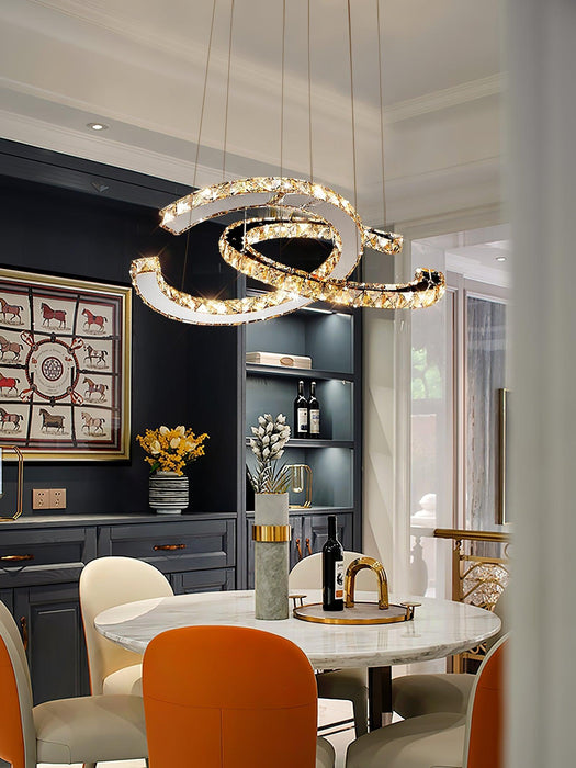 Modern Crystal Double C Chandelier - DWHOME