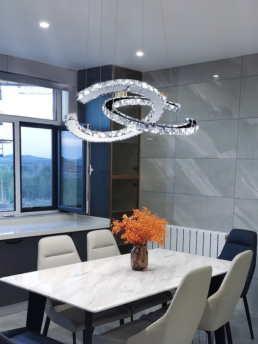 Modern Crystal Double C Chandelier - DWHOME