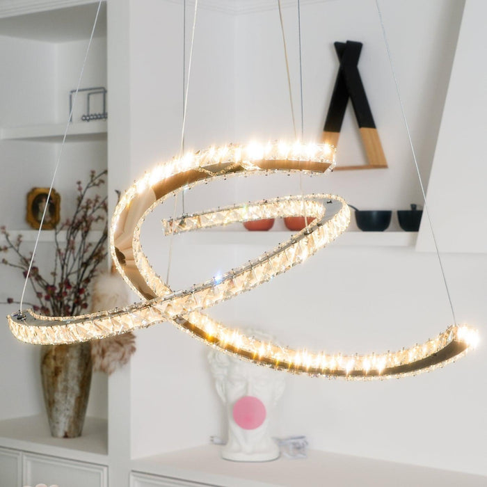 Modern Crystal Double C Chandelier - DWHOME