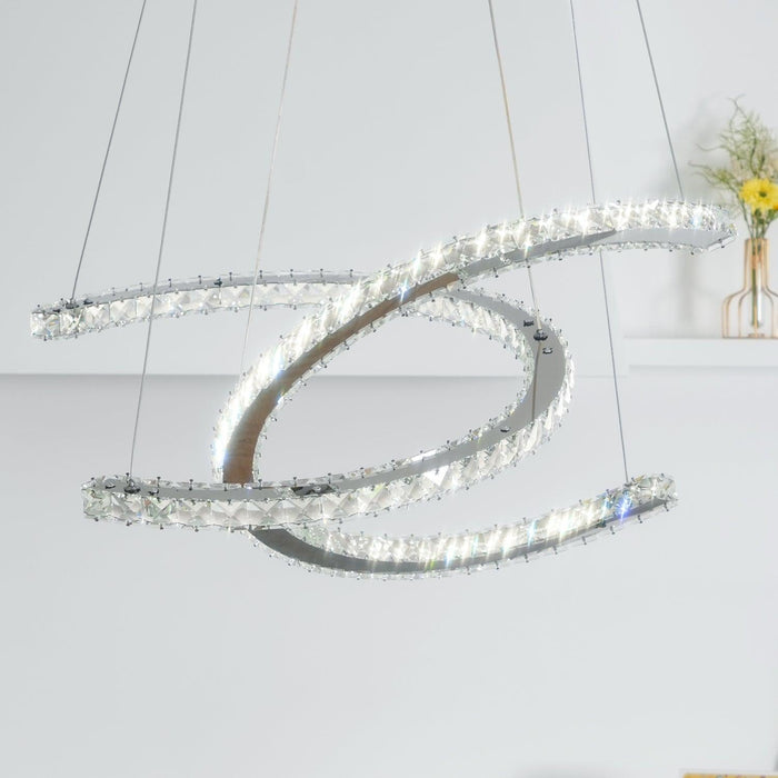 Modern Crystal Double C Chandelier - DWHOME