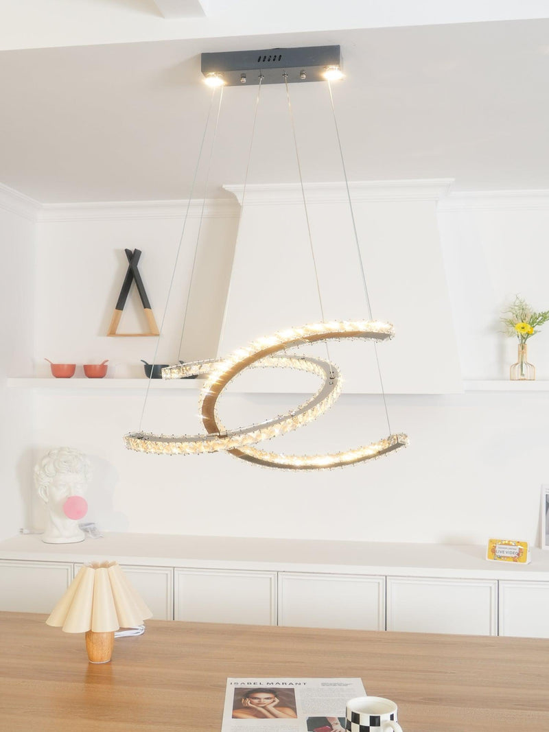 Modern Crystal Double C Chandelier-DWHOME