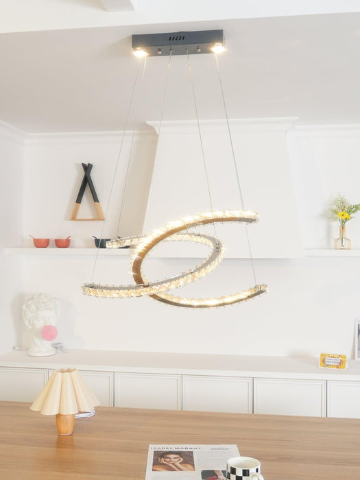 Modern Crystal Double C Chandelier - DWHOME