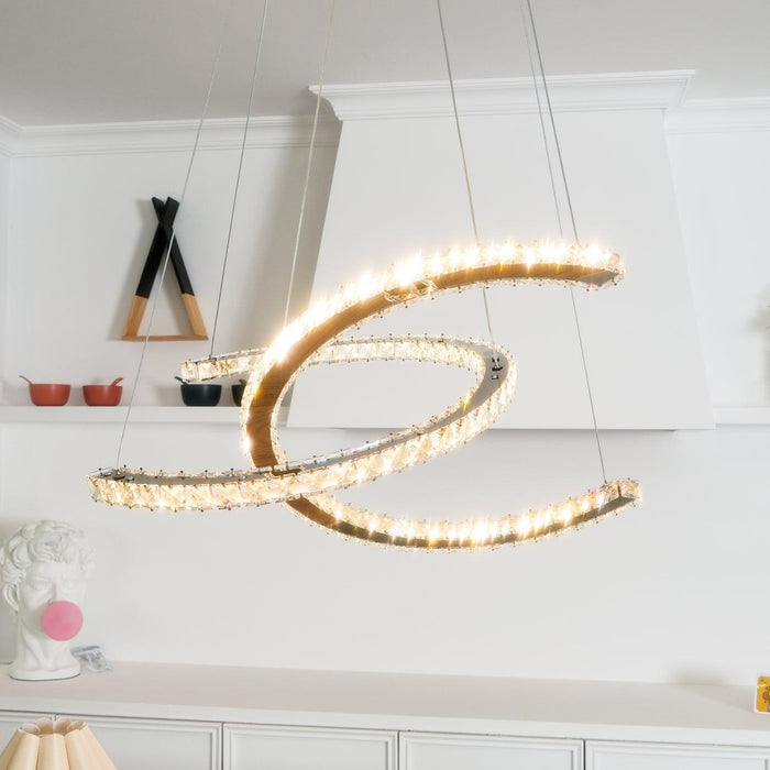 Modern Crystal Double C Chandelier - DWHOME