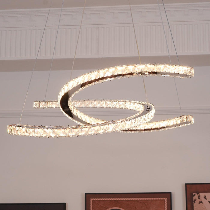 Modern Crystal Double C Chandelier - DWHOME