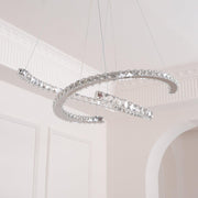 Modern Crystal Double C Chandelier-DWHOME