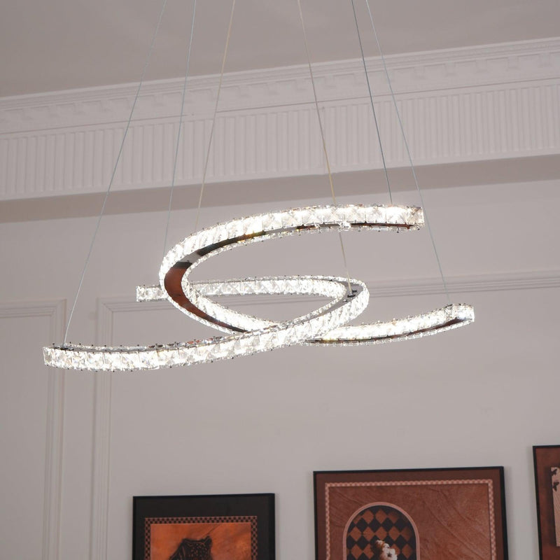 Modern Crystal Double C Chandelier-DWHOME