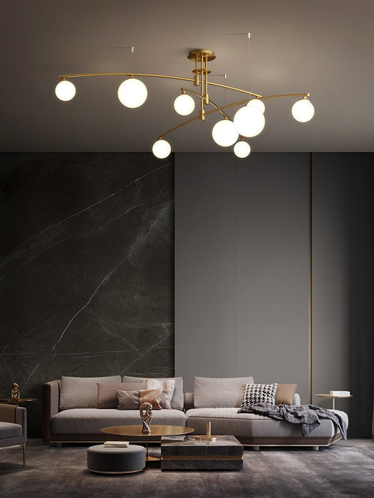 Modern Long Arm Chandelier.