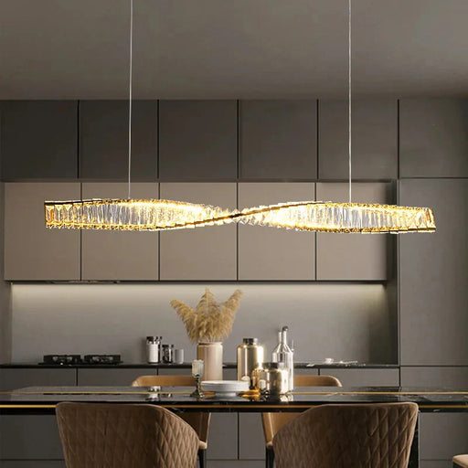 Moly Linear Crystal Chandelier for Dining Room&Kitchen.