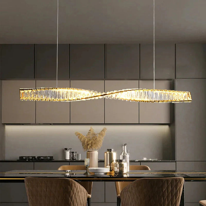 Moly Linear Crystal Chandelier for Dining Room&Kitchen.