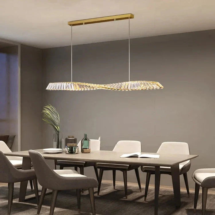 Moly Linear Crystal Chandelier for Dining Room&Kitchen.