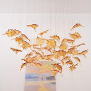 Multicolor Crystal Maple Leaf Chandelier-DWHOME