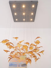 Multicolor Crystal Maple Leaf Chandelier-DWHOME