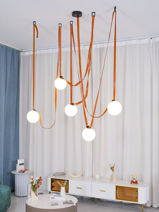 Multiple Belt Art Pendant Light.