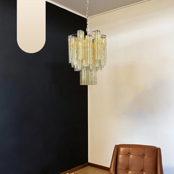 Fantastic Amber Murano Glass Tube Chandelier-DWHOME
