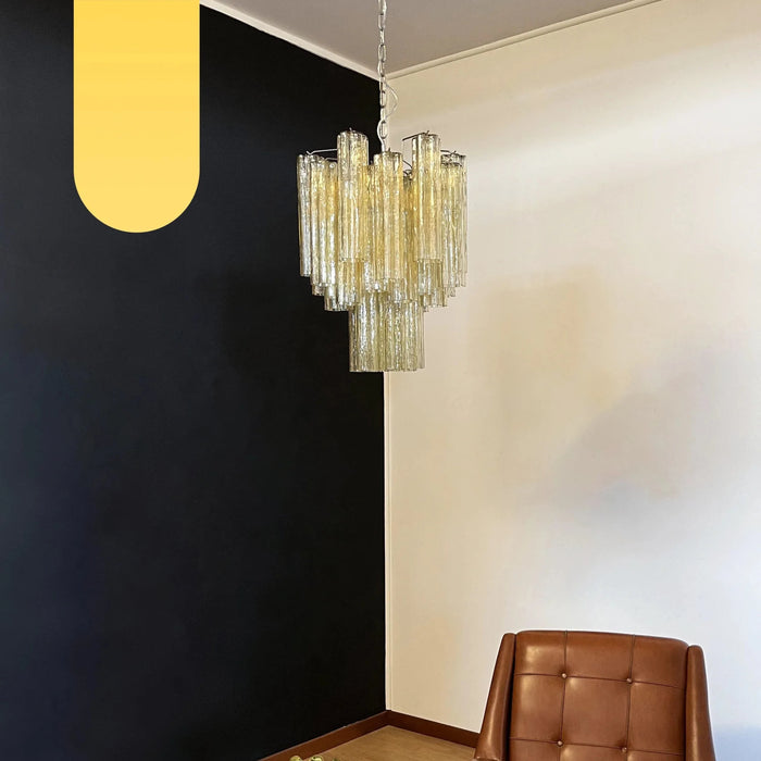 Fantastic Amber Murano Glass Tube Chandelier-DWHOME
