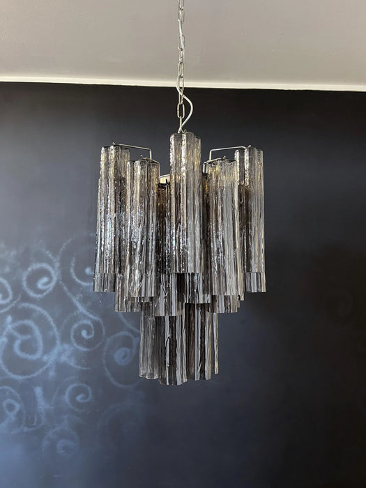Fantastic Smoked Murano Glass Tube Chandelier-DWHOME