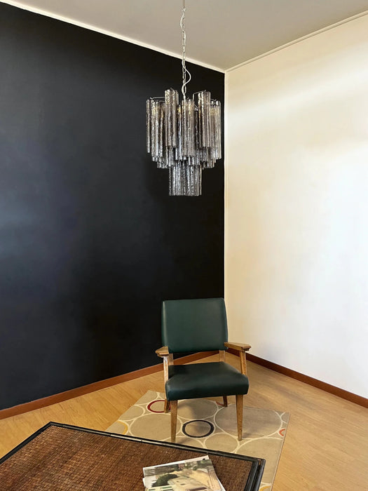 Fantastic Smoked Murano Glass Tube Chandelier-DWHOME