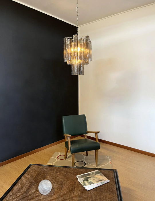 Fantastic Smoked Murano Glass Tube Chandelier-DWHOME
