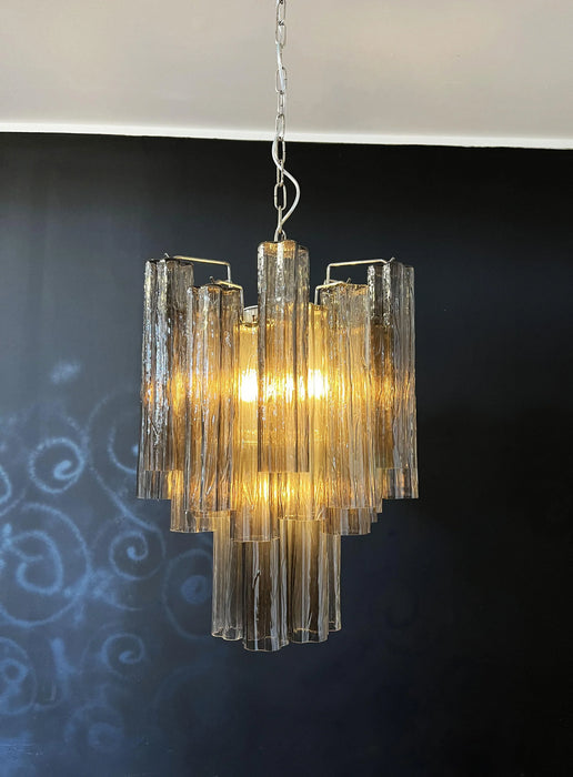 Fantastic Smoked Murano Glass Tube Chandelier-DWHOME