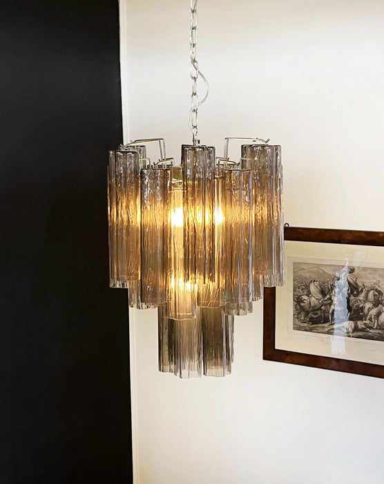Fantastic Smoked Murano Glass Tube Chandelier-DWHOME