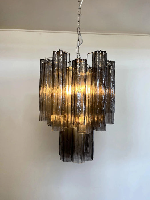 Fantastic Smoked Murano Glass Tube Chandelier-DWHOME