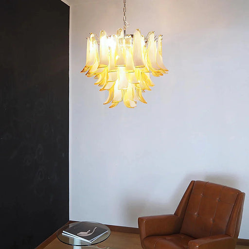 Vintage Caramels Glass Murano Petals Chandelier-DWHOME