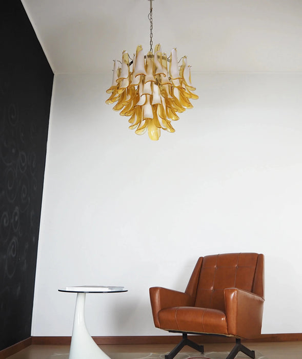 Vintage Caramels Glass Murano Petals Chandelier-DWHOME