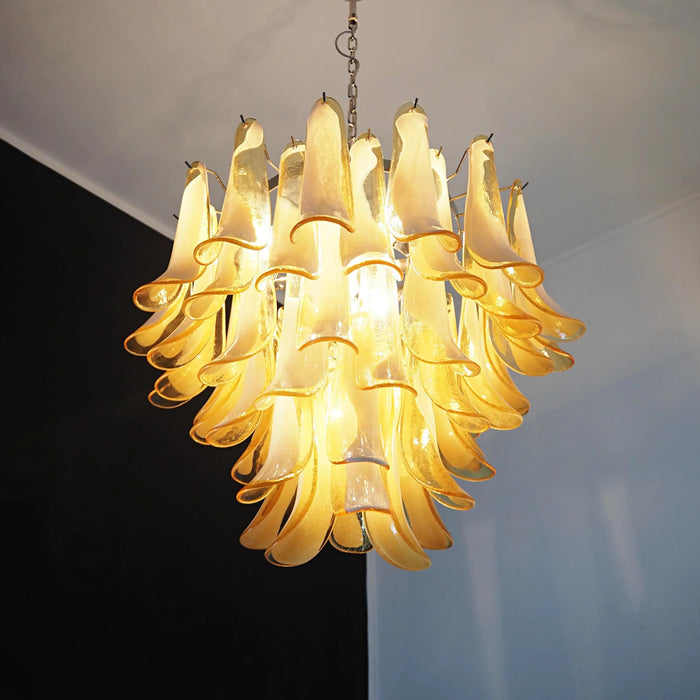 Vintage Caramels Glass Murano Petals Chandelier-DWHOME