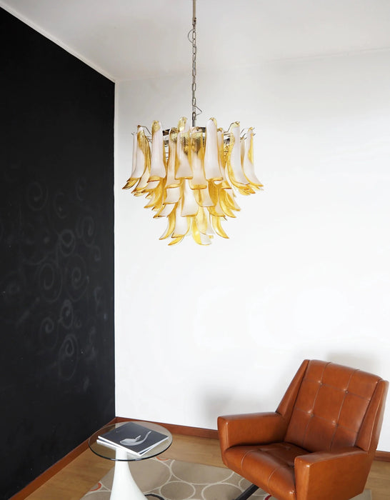 Vintage Caramels Glass Murano Petals Chandelier-DWHOME