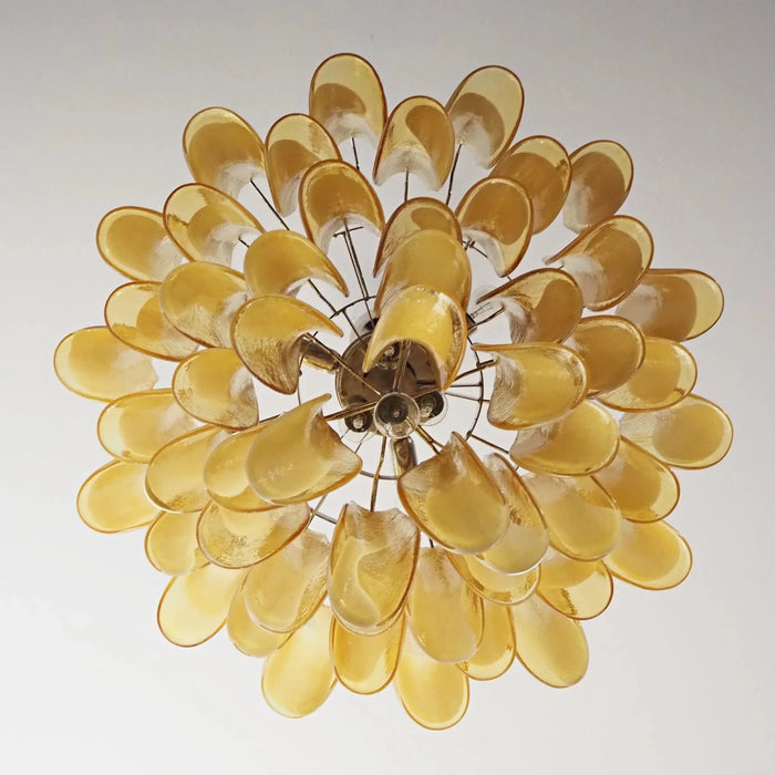 Vintage Caramels Glass Murano Petals Chandelier-DWHOME