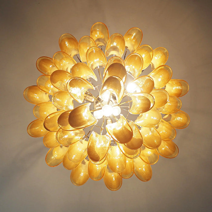 Vintage Caramels Glass Murano Petals Chandelier-DWHOME