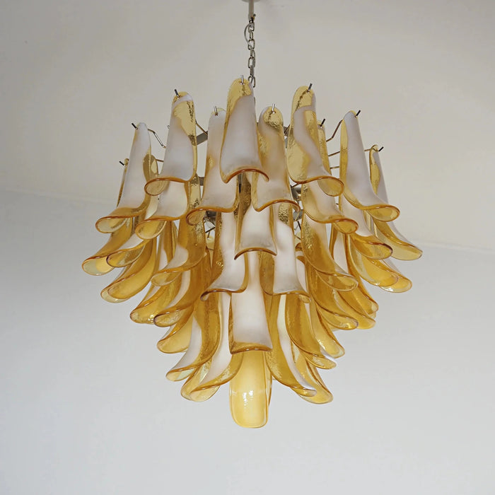 Vintage Caramels Glass Murano Petals Chandelier-DWHOME