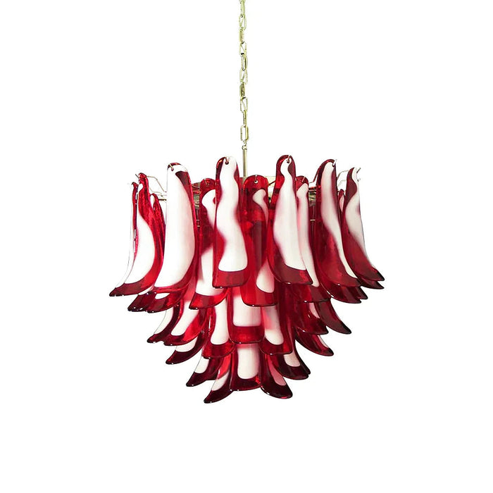 Vintage Red Glass Murano Petals Chandelier-DWHOME