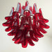 Vintage Red Glass Murano Petals Chandelier-DWHOME