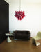 Vintage Red Glass Murano Petals Chandelier-DWHOME