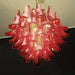 Vintage Red Glass Murano Petals Chandelier-DWHOME