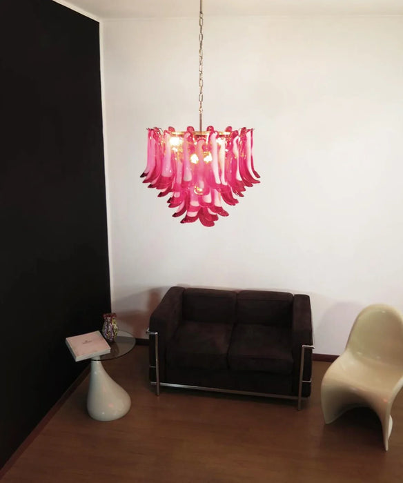 Vintage Red Glass Murano Petals Chandelier-DWHOME