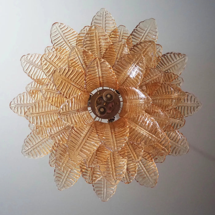 Murano Amber Ferns Glass Chandelier-DWHOME
