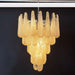 Vintage Amber Murano Glass Petals Drop Chandelier-DWHOME