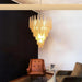 Vintage Amber Murano Glass Petals Drop Chandelier-DWHOME