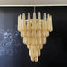 Vintage Amber Murano Glass Petals Drop Chandelier-DWHOME