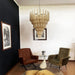Vintage Amber Murano Glass Petals Drop Chandelier-DWHOME