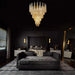 Vintage Amber Murano Glass Petals Drop Chandelier-DWHOME