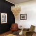 Vintage Amber Murano Glass Petals Drop Chandelier-DWHOME