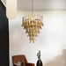 Murano Amber Glass Petals Chandelier-DWHOME