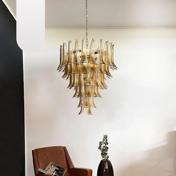 Murano Amber Glass Petals Chandelier-DWHOME